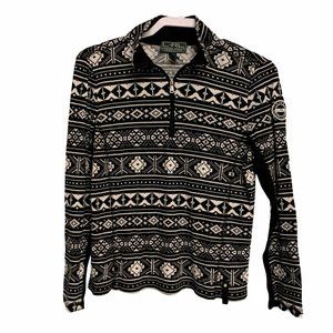 Ralph Lauren 1/4 Zip Nordic Fair Isle Waffle Knit